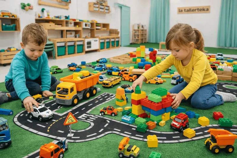 Peques en juego libre durante el aula de madrugadores