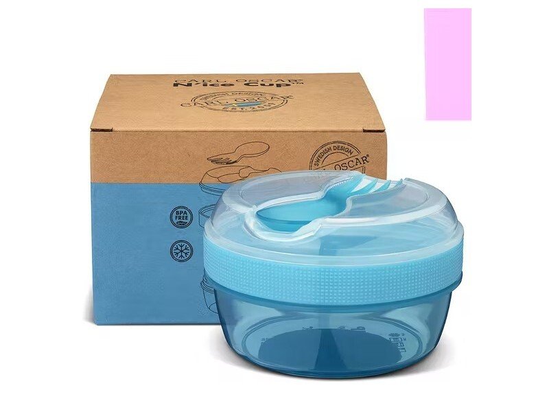 Caja para Snack doble con enfriador y cubiertos - Azul