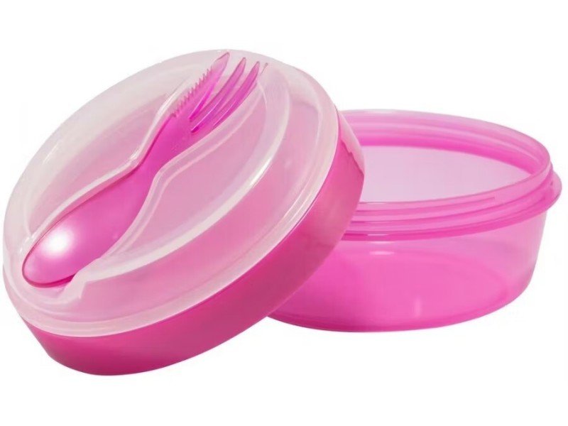 Caja para Snack doble con enfriador y cubiertos - Fucsia - imagen 4