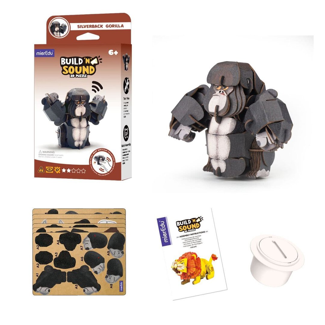 Puzzle 3D con sonido- Gorila - imagen 2
