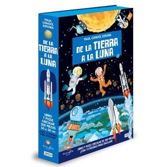 Libro + Puzzle de la tierra a la luna