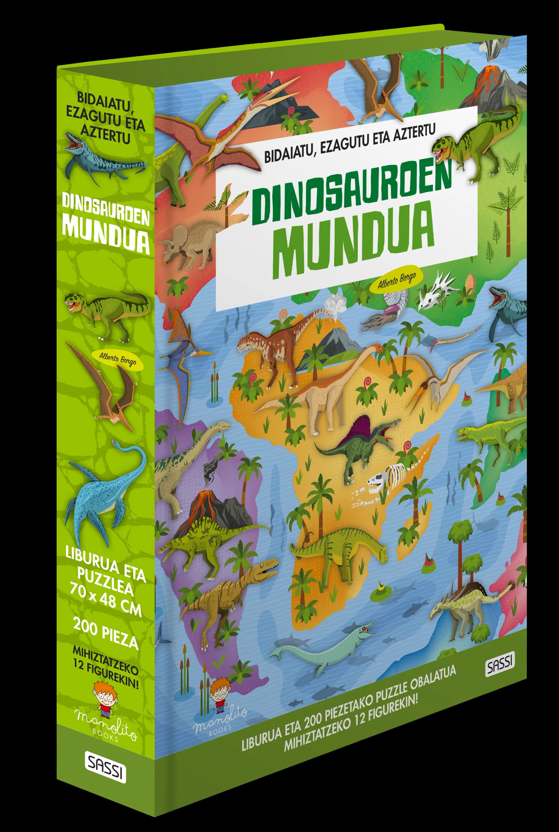Libro + Puzzle Dinosauroen Mundua