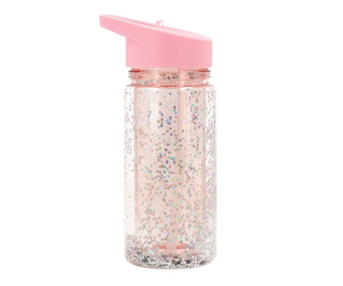 Botella Plástico Glitter Stars - Pink