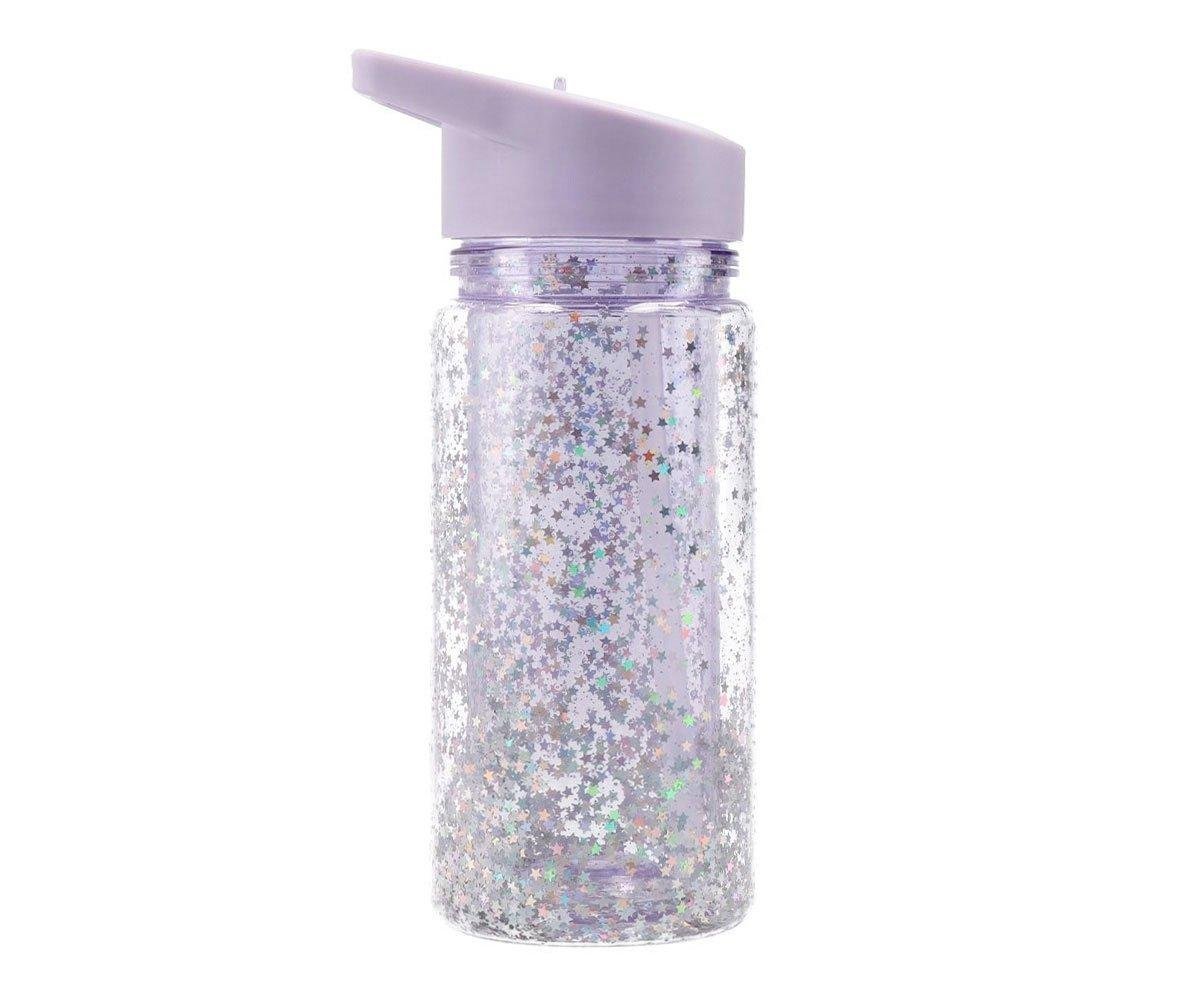 Botella Plástico Glitter Stars - Lila
