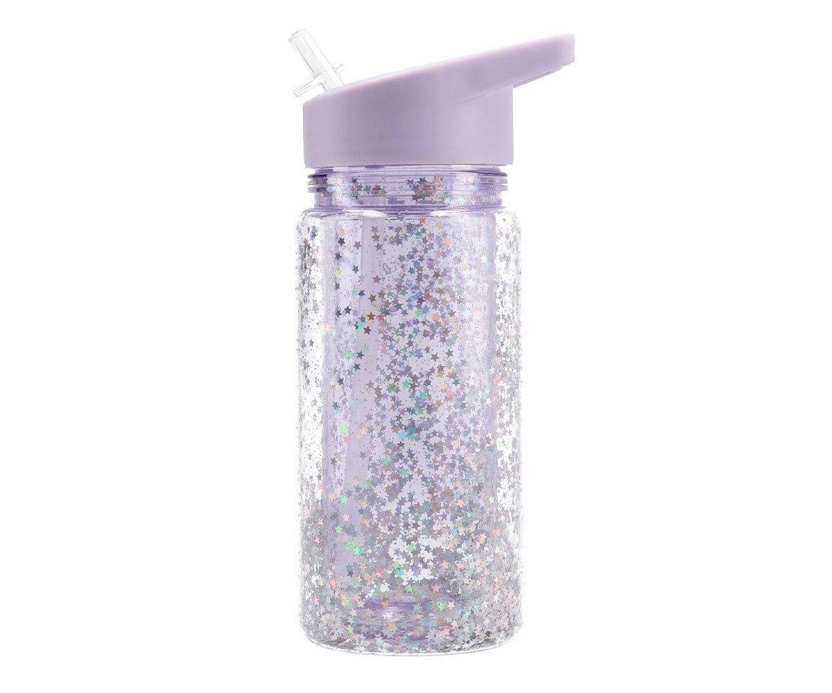 Botella Plástico Glitter Stars - Lila