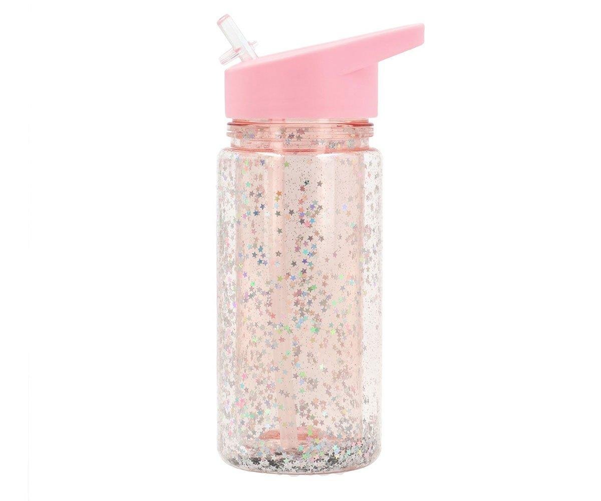 Botella Plástico Glitter Stars - Pink