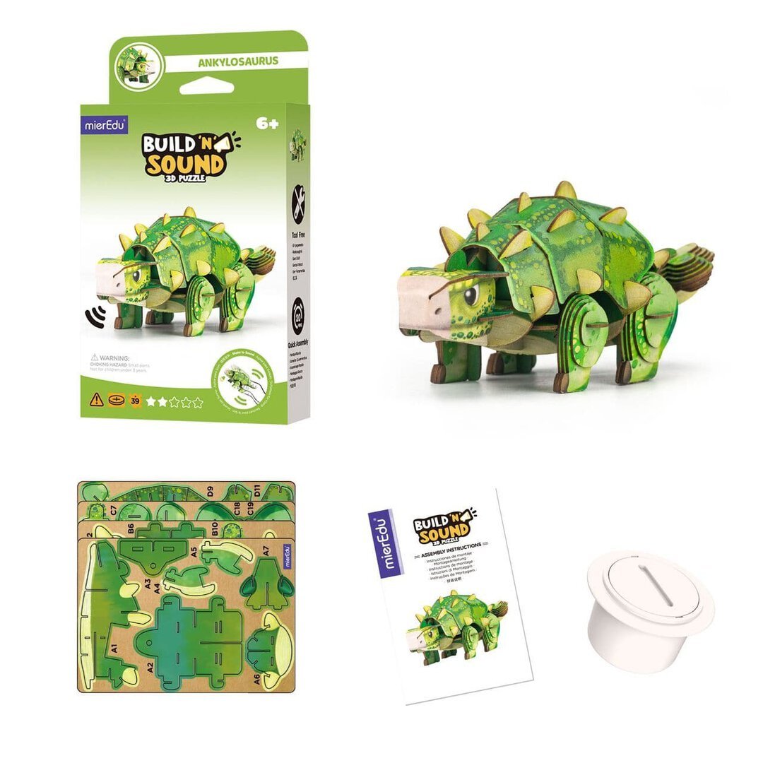 Puzzle 3D con sonido- Ankylosaurus