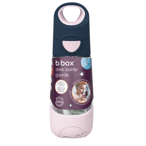 Botella tritán con pajita 450ml B.Box - Indigo Rose