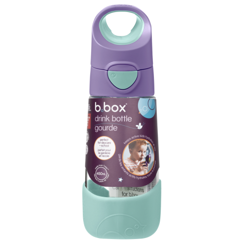 Botella tritán con pajita 450ml B.Box - Lilac Pop