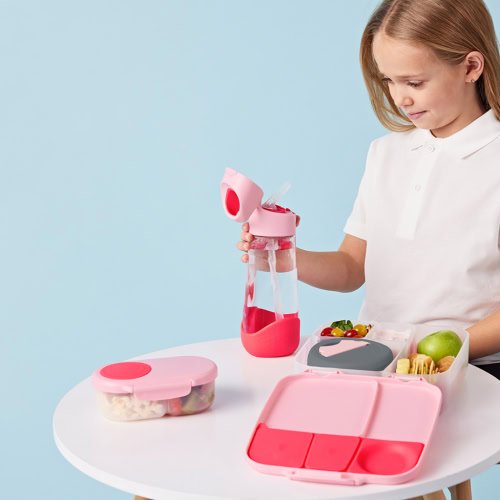 Botella tritán con pajita 600ml B.Box - Flamingo Fizz