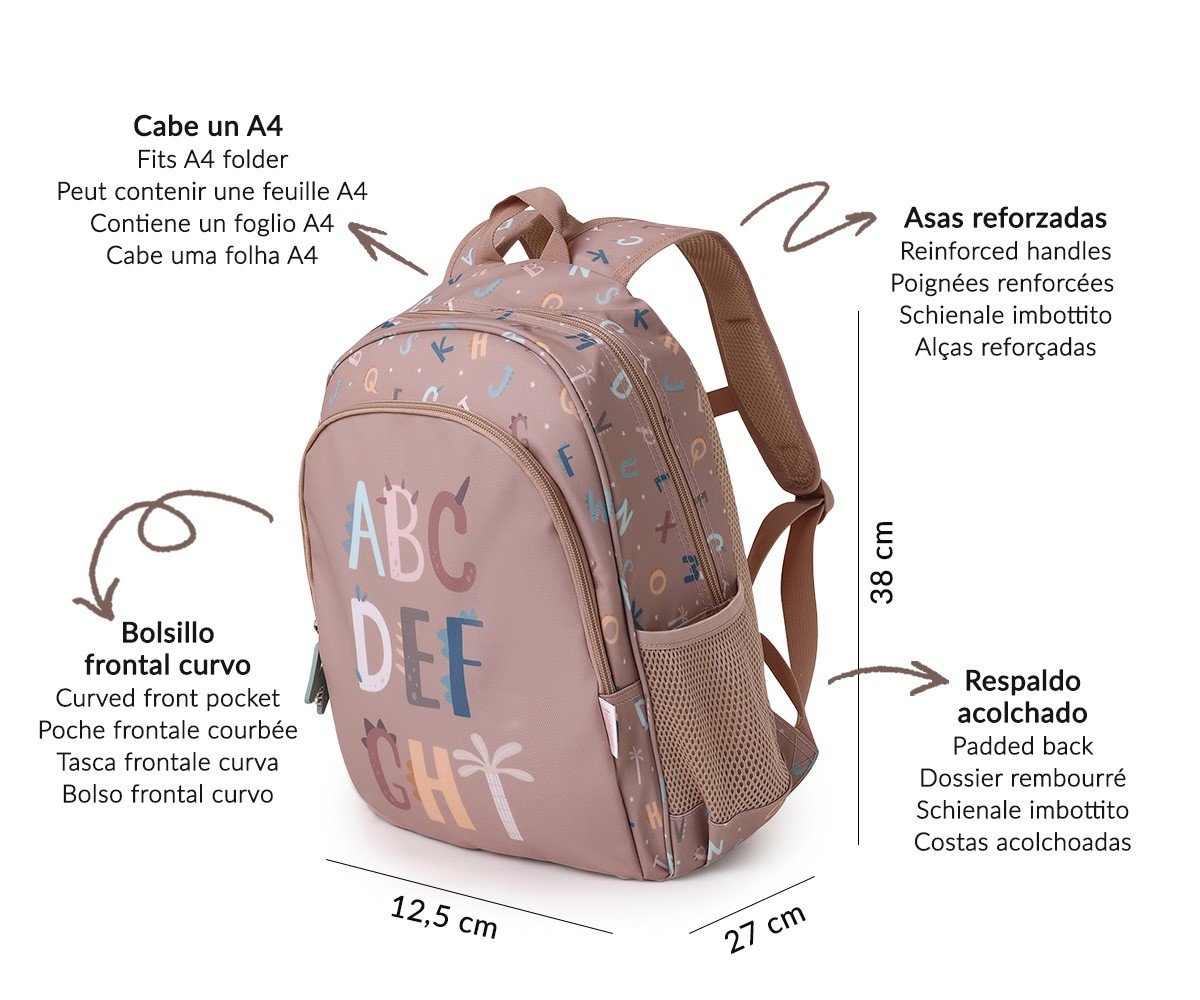 Mochila Mediana Funny Letter+ Llavero