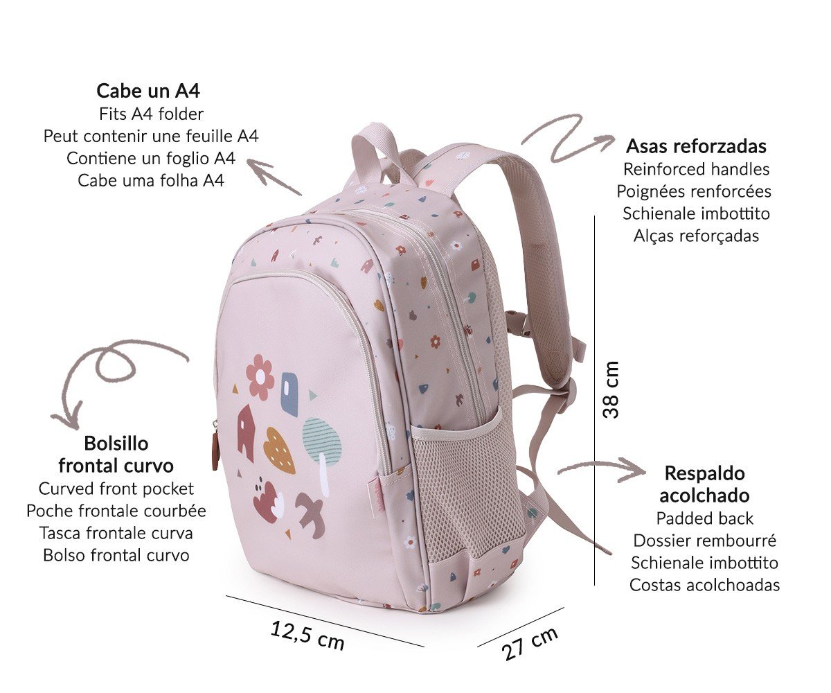 Mochila Mediana Geometric Nature + Llavero