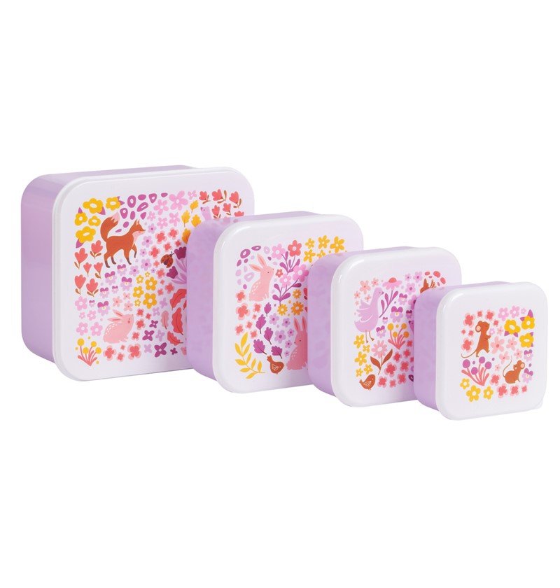 Set 4 cajas snack - Flores