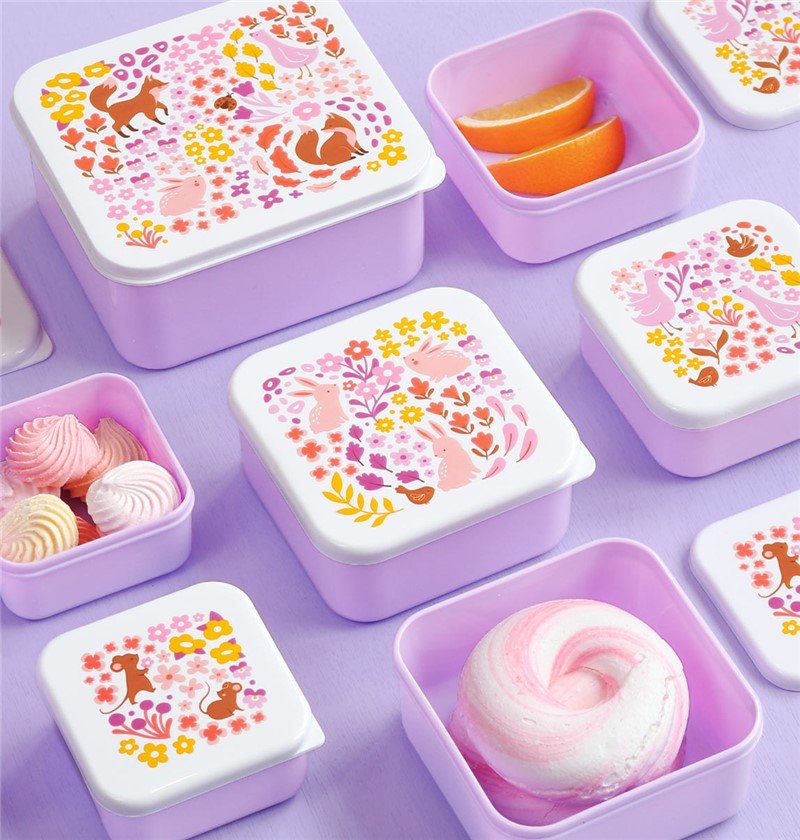 Set 4 cajas snack - Flores