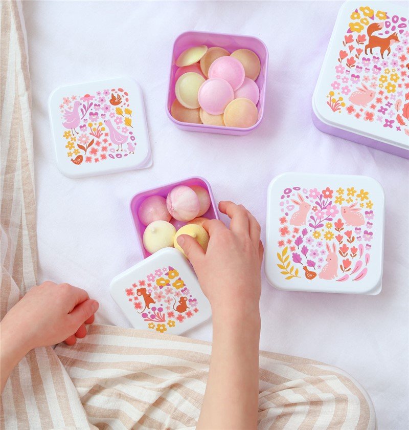 Set 4 cajas snack - Flores