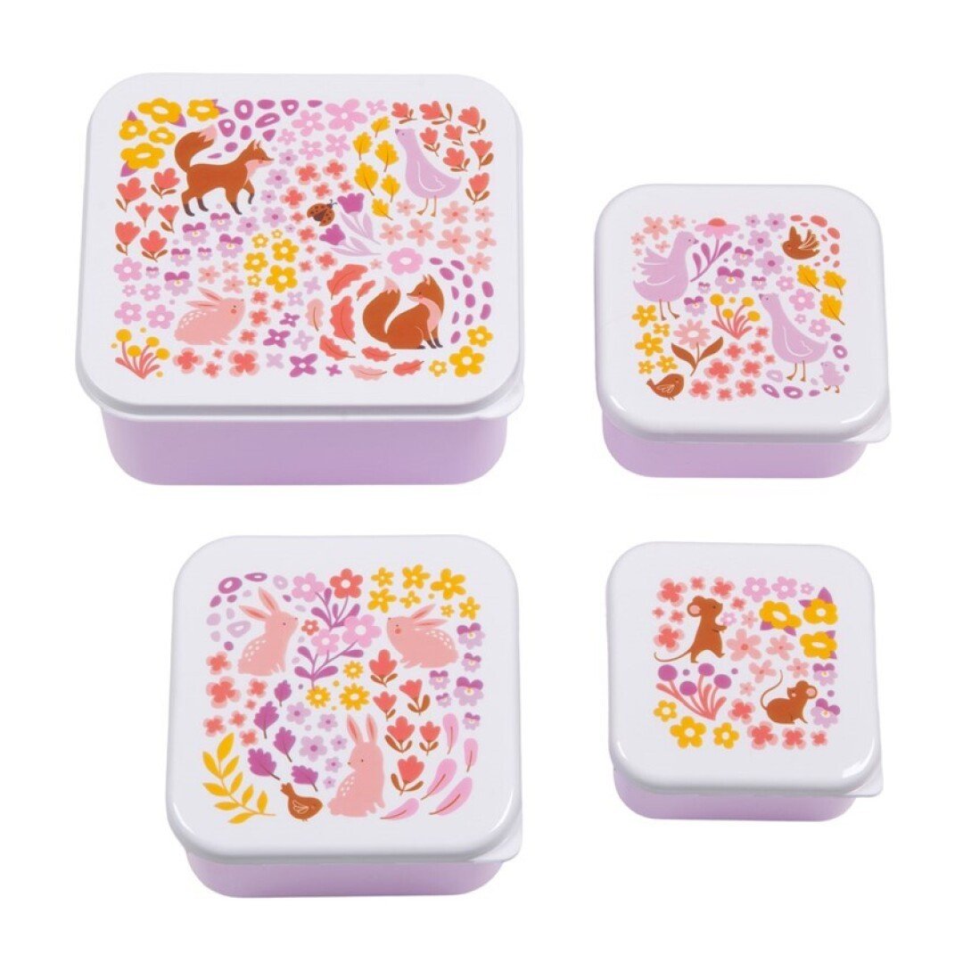Set 4 cajas snack - Flores