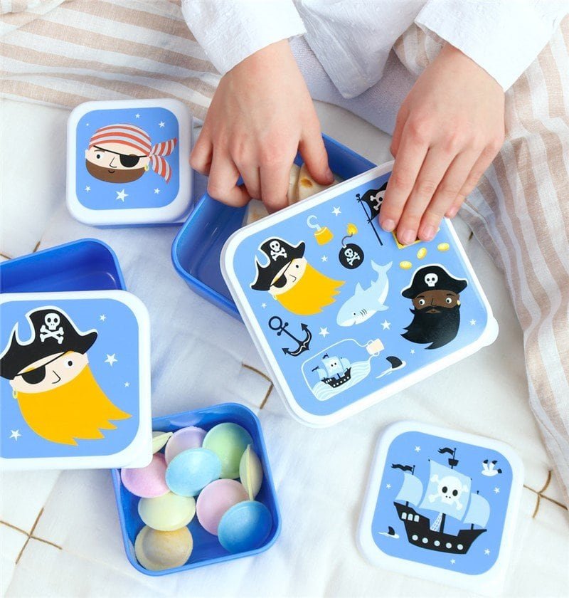 Set 4 cajas snack - Piratas